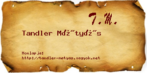 Tandler Mátyás névjegykártya